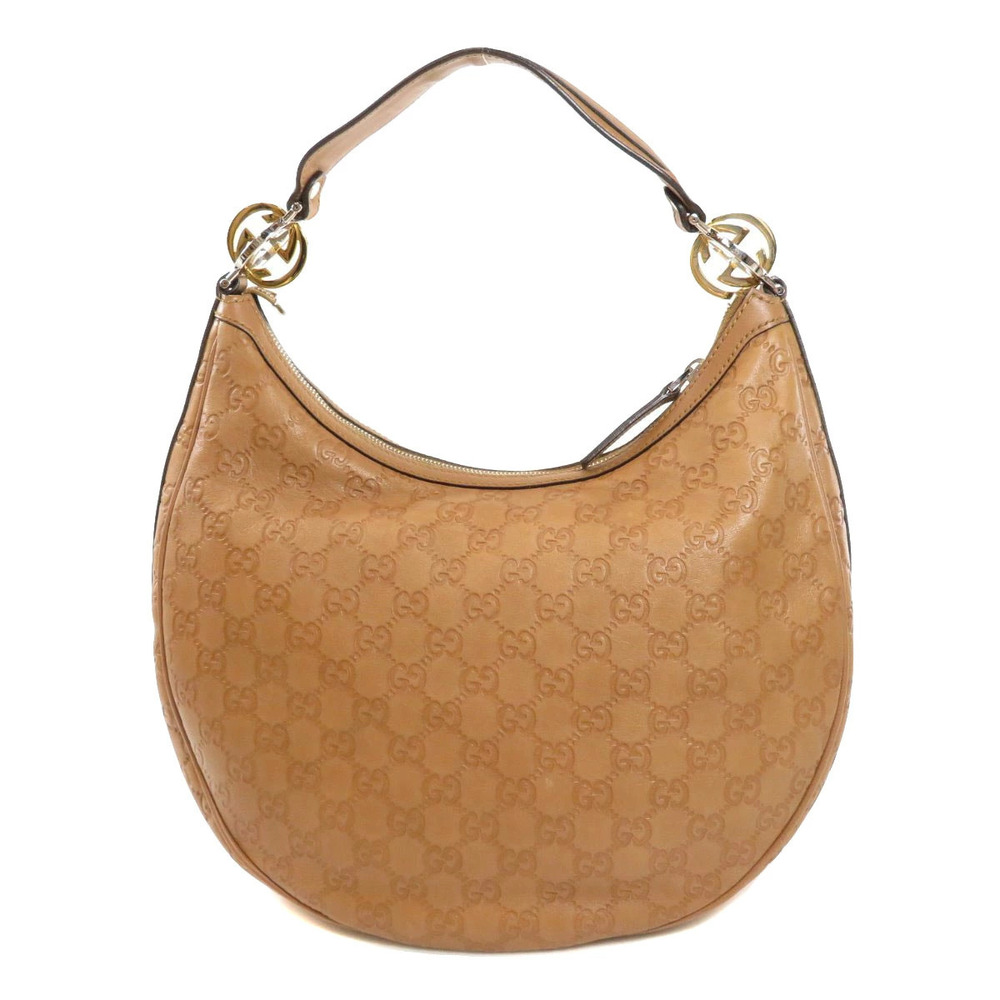 Gucci Shima Shoulder Leather Bag ssima Black
